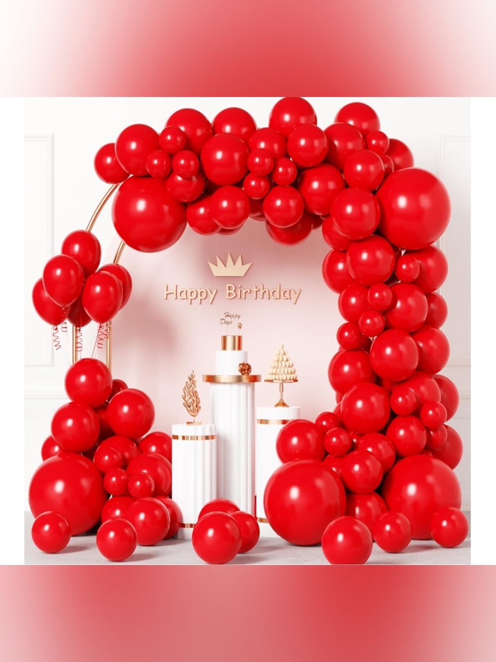 Brand New 117 Pcs Red Balloons For Balloon Arch Decor In Various Sizes